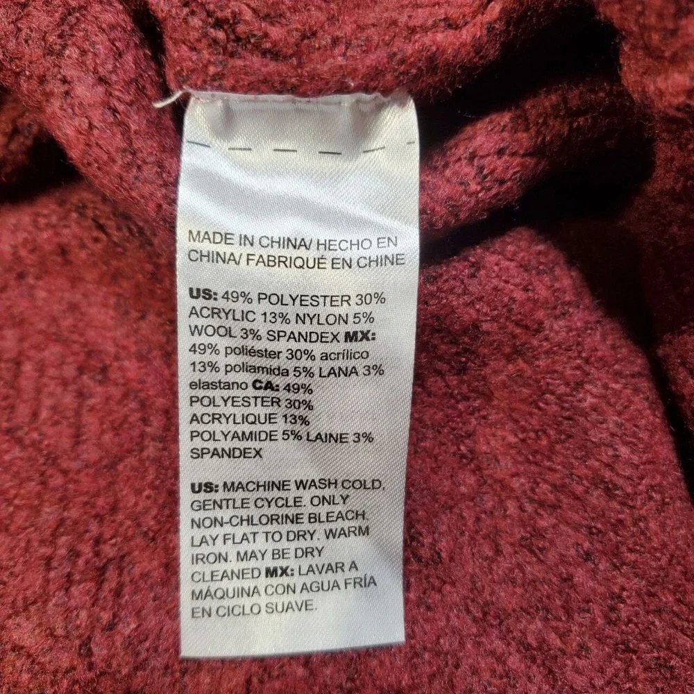 Chicos Sweater Womens Small Red Wool Blend Soft Cozy Warm Holiday Outfit Casual‎